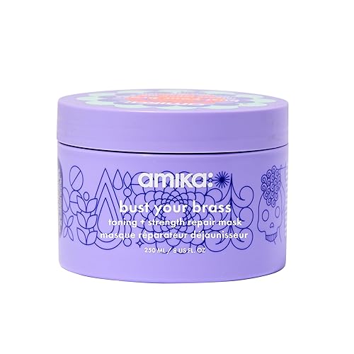 amika bust your brass toning + strength repair mask, 250ml