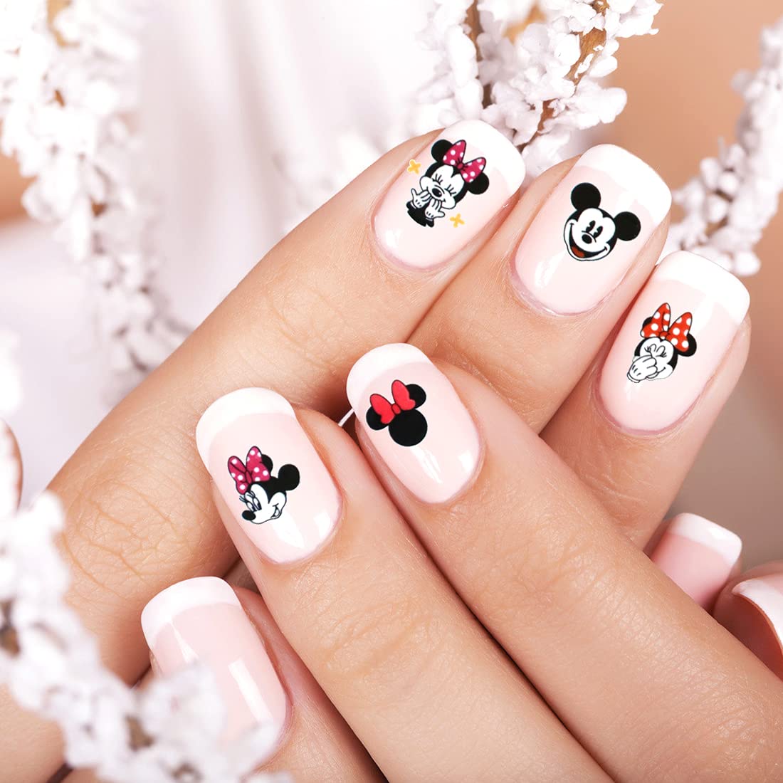 2Pieces 3D Mouse Nail Stickers Cute Kawaii Cartoon Nail Stikers Self-Adhesive Nail Decals for Women Girls Kids Nail Art Stickers (75+Decals)