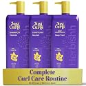 Herbishh Curly Hair Shampoo and Conditioner Set with Deep Conditioner For Women, Men (3 X 16.91 Fl Oz) Definition For Wavy & Coily Hair Reduce Frizz