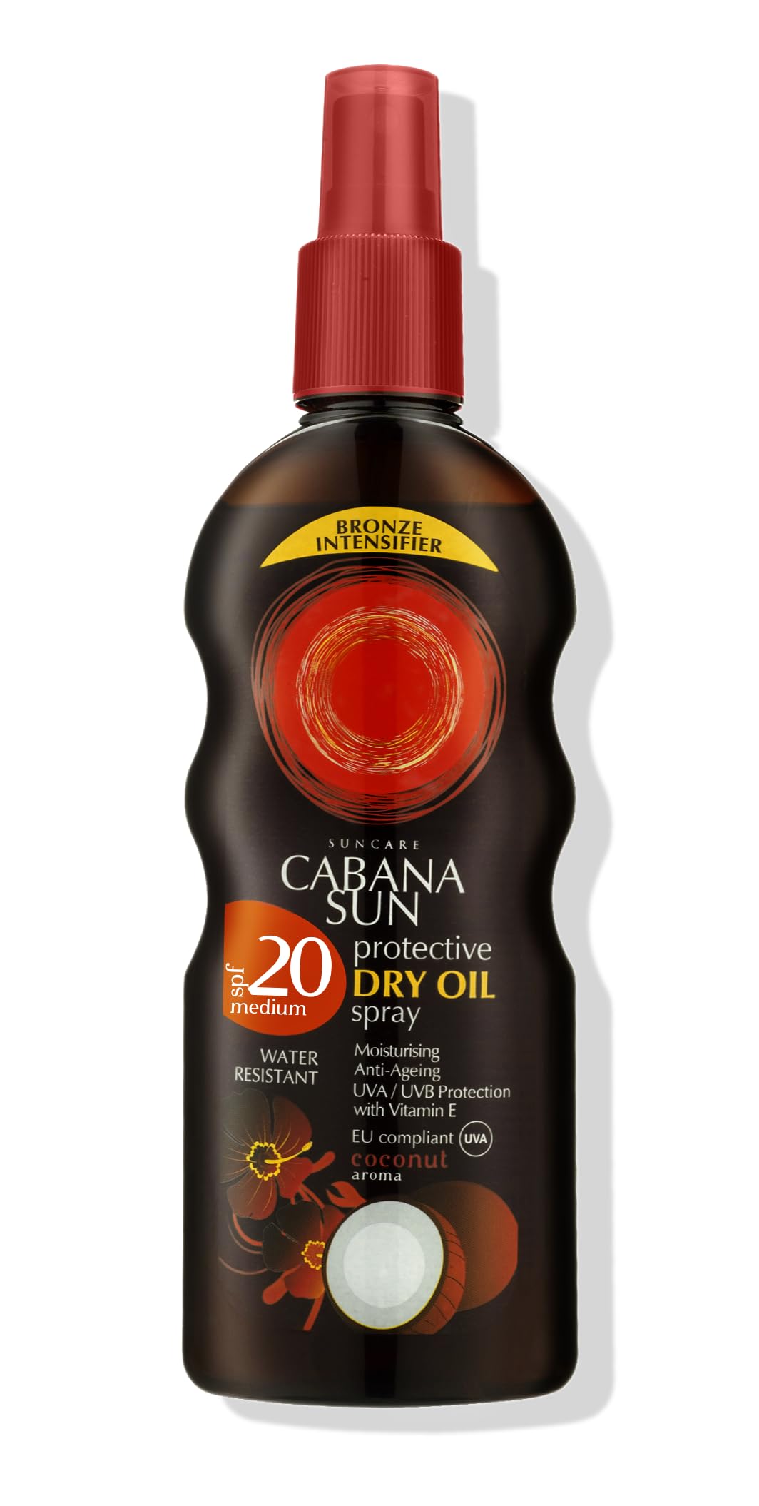 Cabana Sun Deep Tanning Dry Oil Spray Coconut Water Resistant 200ml SPF20