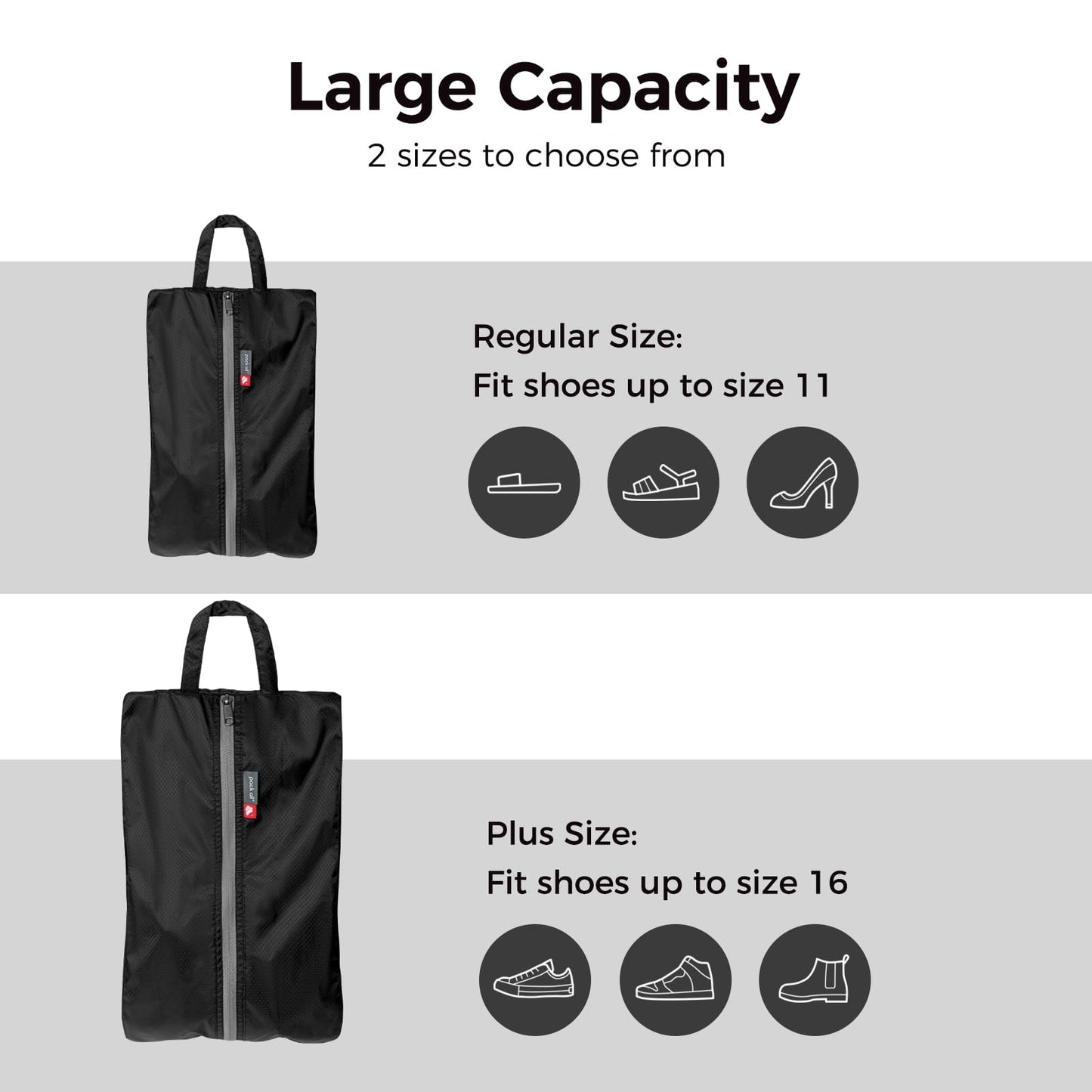 Foldable Plus-Size Shoe Bag for Travel – Water-Resistant, Ultralight, Odor-Resistant Gym & Soccer Cleats Bag with Dual Pockets