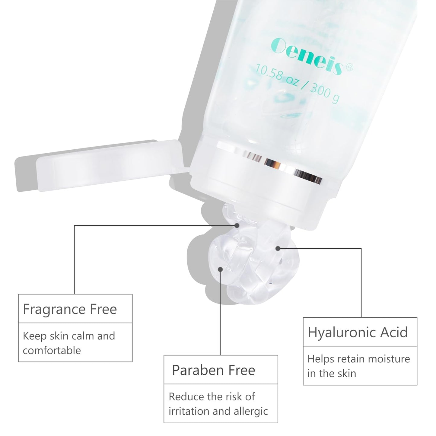Oeneis Hydrating Microcurrent Conductive Gel, Fragrance-Free, Paraben-Free, Gel Primer with Hyaluronic Acid, Non-irritating, Moisturizing Gel for RF Beauty and Personal Care Oeneis
