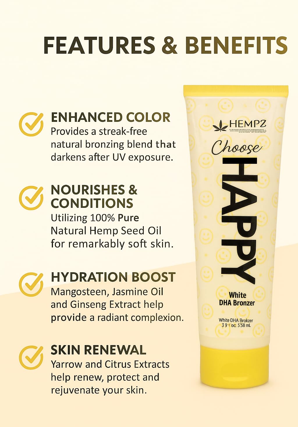 Hempz Choose Happy White DHA Bronzer 9oz