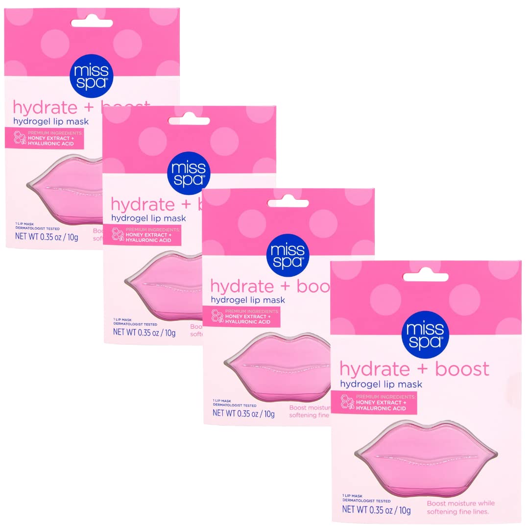MISS SPA Lip Mask, Hydrate Boost Hydrogel Pink Lip Mask, Sooth Restore Lips, Lip Plumper, Moisturizing And Reducing Fine Lines, Anti-Aging Face Mask