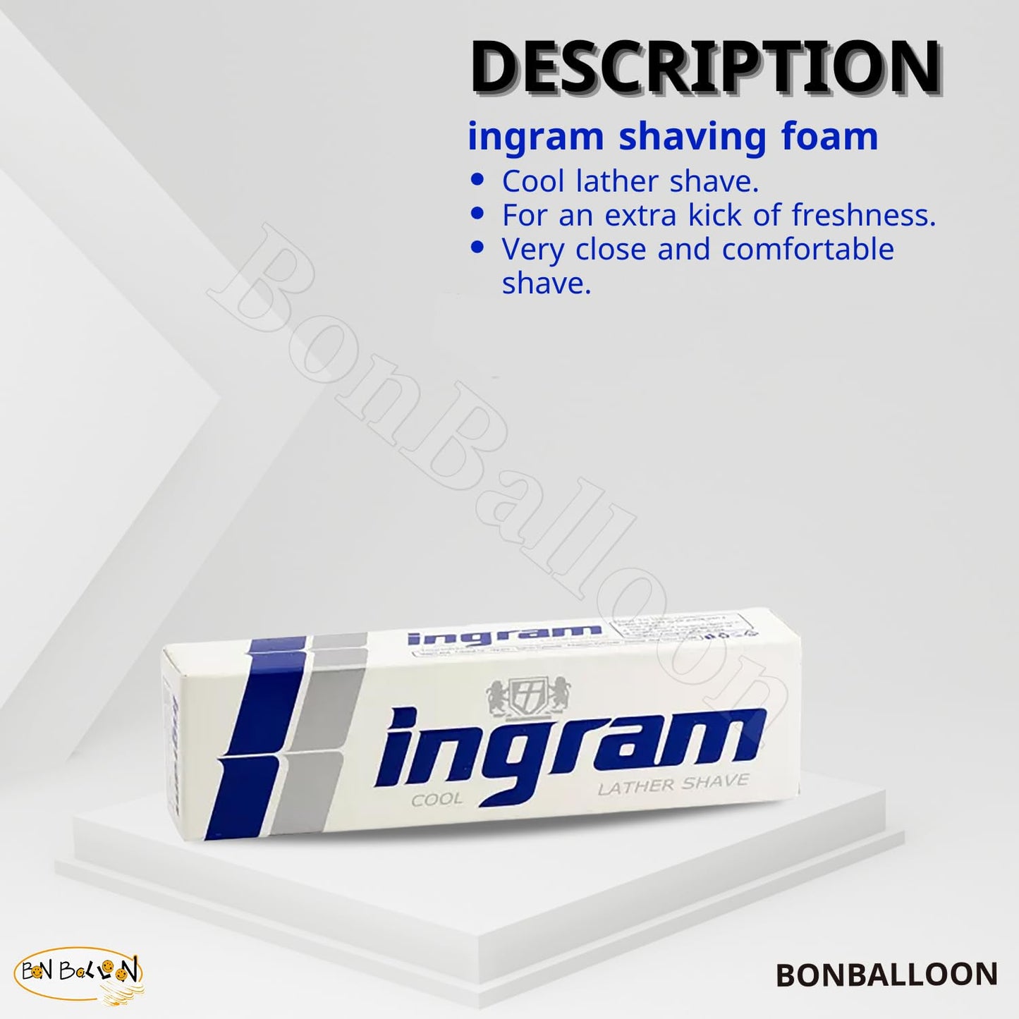 Lather Shave Cool Ingram Shaving Cream Tube 60g Glycerin Coconut Oil Made In Egypt ( 2 Pack = 4.23 oz / 120 gm )