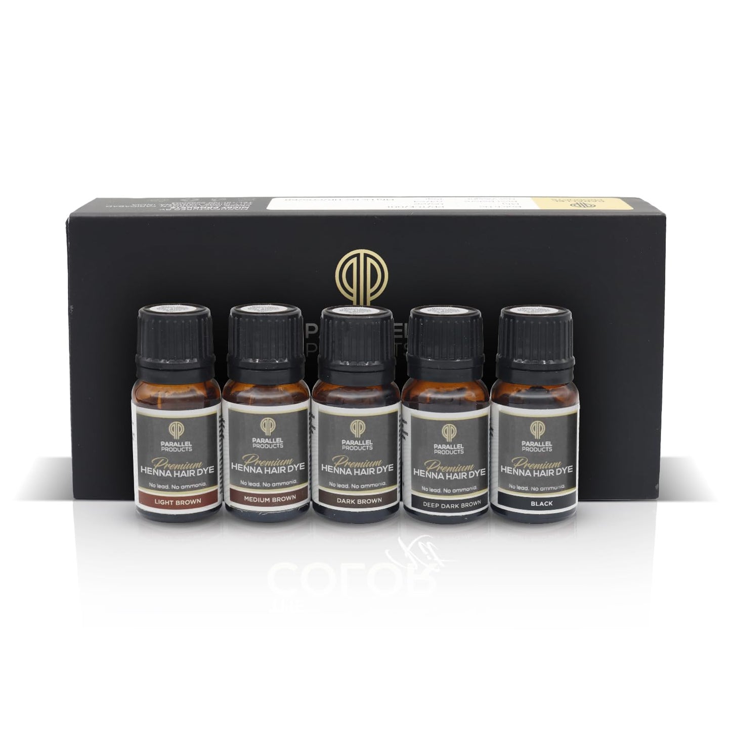 Parallel Products Henna Color Kit - Professional Hair Tint and Root Touch Up - 3 Gram Mini-Collection for Grey Coverage