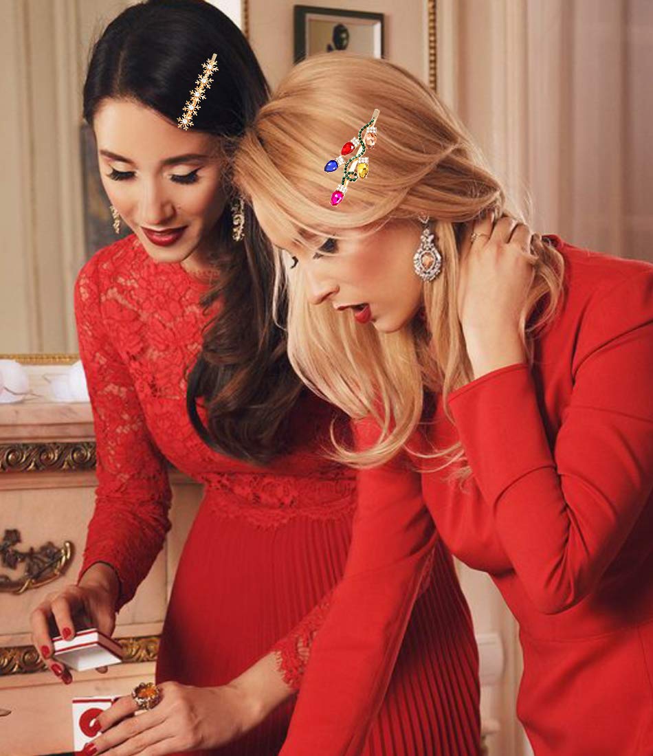 5PCS Christmas Hair Clips for Women Xmas Gift Bow Hair Clip Holiday Snowflake Snowman Hairpins Festive Hair Barrettes Costume Hair Accessory Gifts