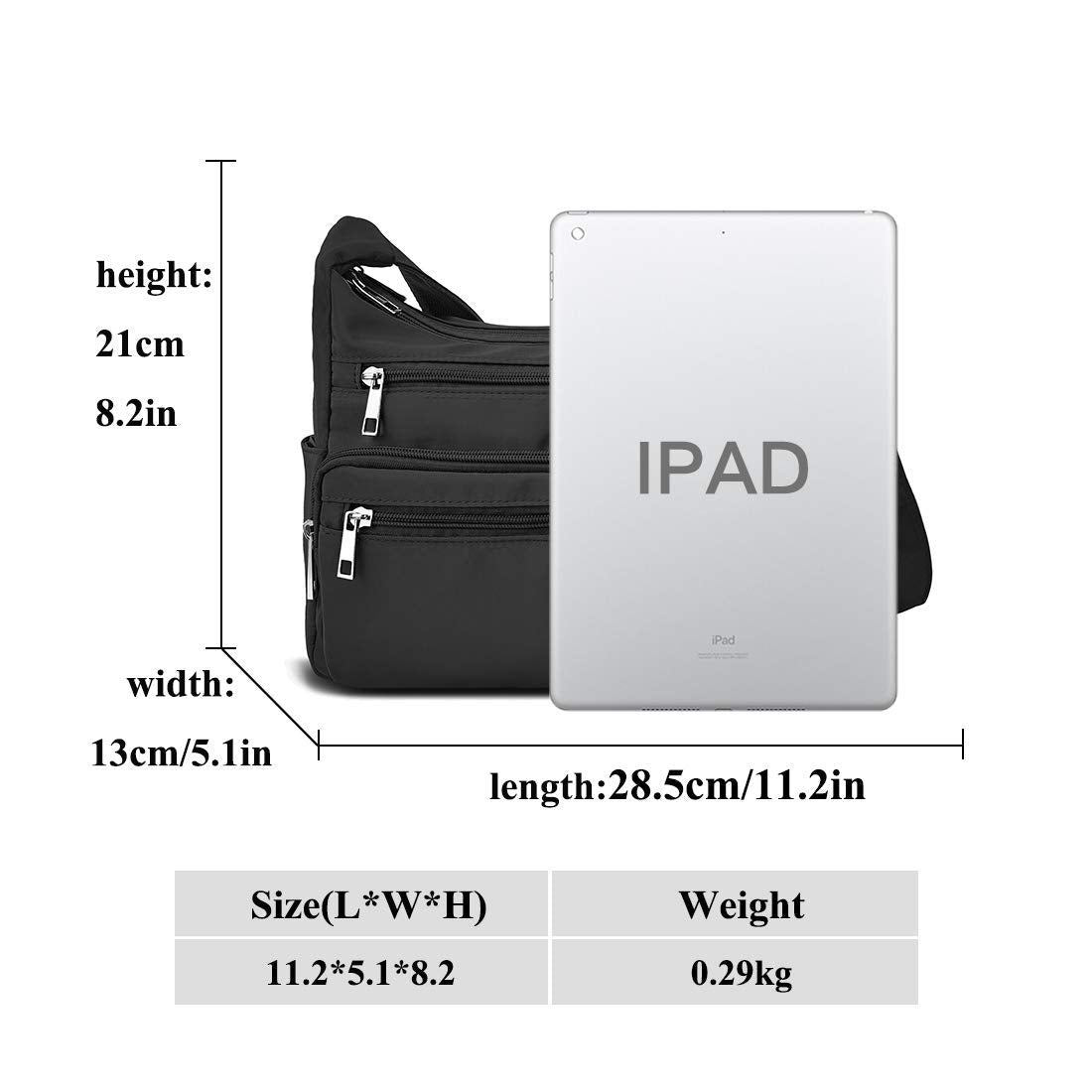 VOLGANIK ROCK Crossbody Bag for Women Waterproof Messenger Shoulder Bag Casual Nylon Purse Handbag Multi Pocket Lightweight Travel Bag