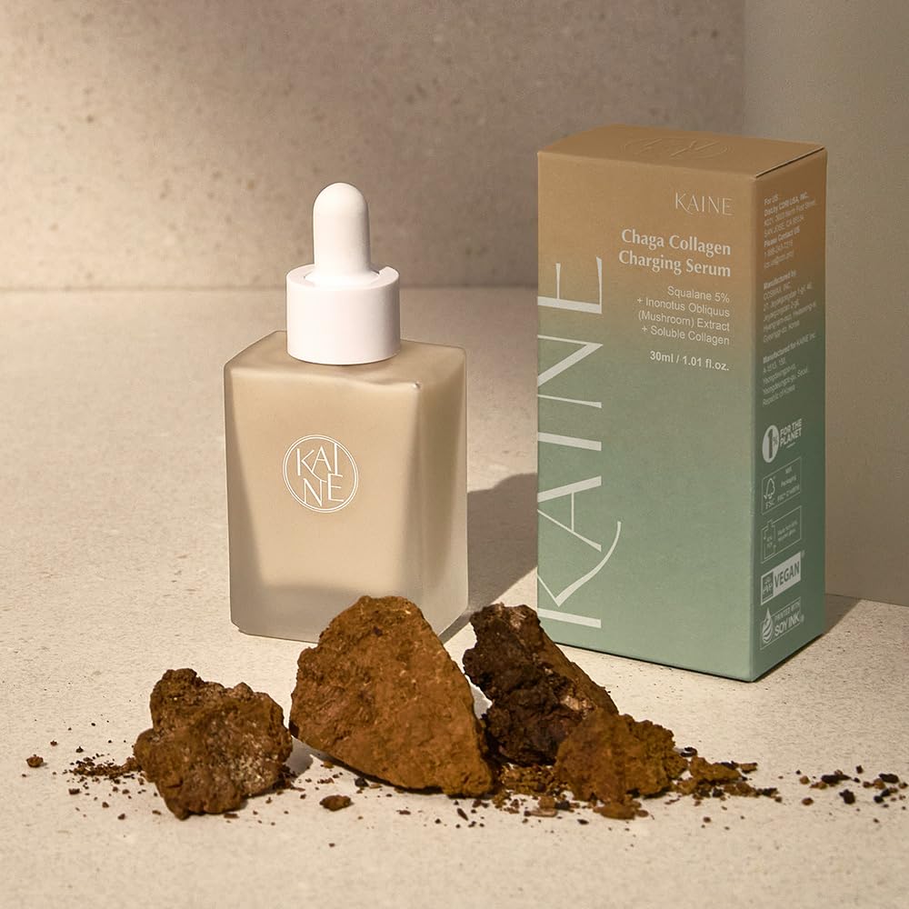 KAINE Chaga Collagen Charging Serum | Hydrating Serum with Chaga Mushroom Extract, Squalane, Soluble Collagen and Jojoba Oil for Skin Hydration