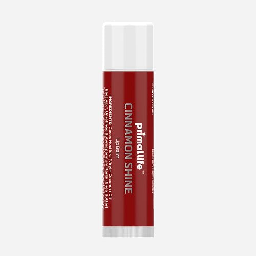 Primal Life Organics - Lip Balm, Hydrating Lip Care with Shea Butter, Beeswax, Coconut Oil, All-Day Moisturizing (Cinnamon) (Tinted, 0.15 Ounce (Pack