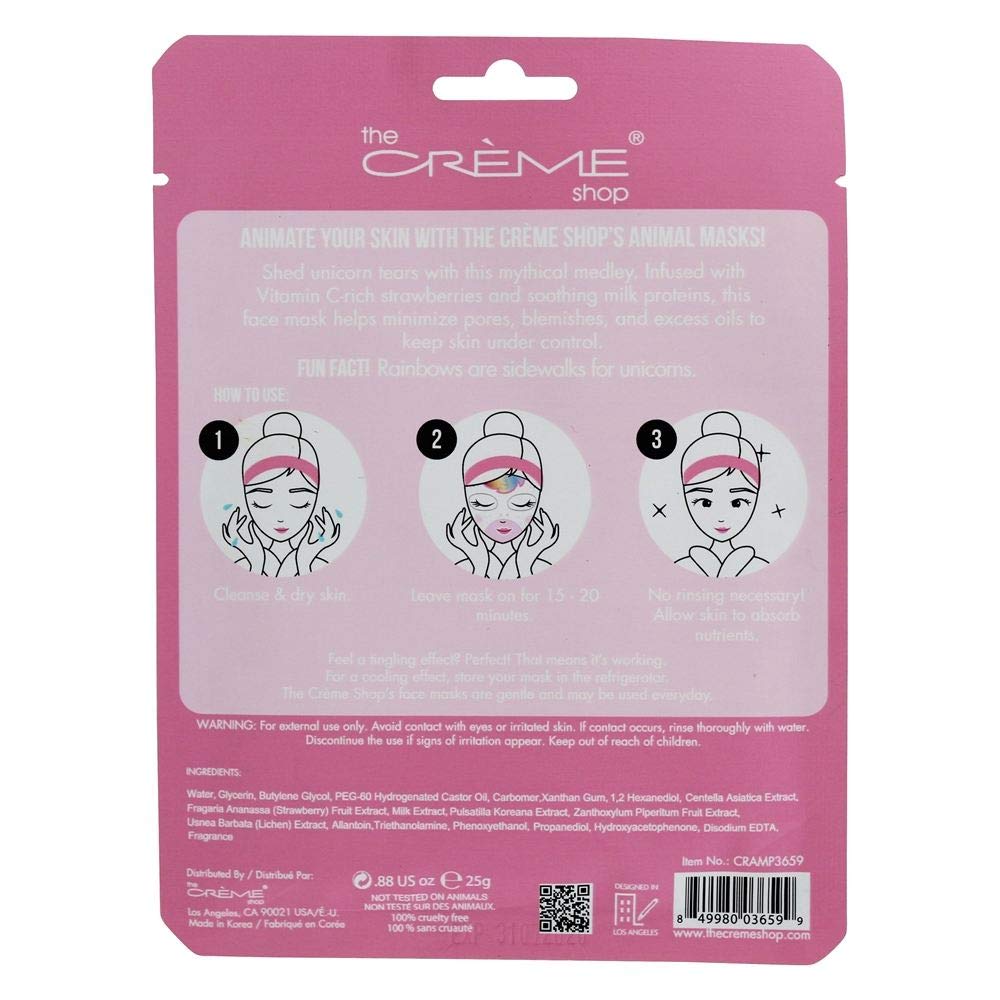 The Crème Shop Korean Skincare Beauty Full Facial Advanced Sheet Daily Natural Essence easy-to-use Soothing - Up, Skin Animal face sheet mask/Animated