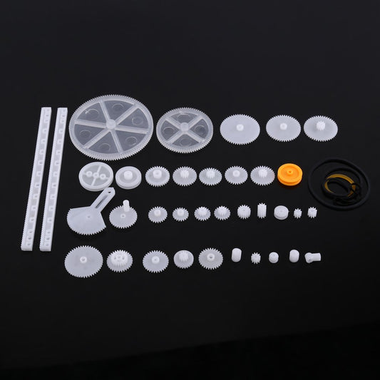 Hilitand Plastic Gears Set, Pulley Belt Kits Gear Set Robot Motor Car Toy for DIY Parts (34kinds)