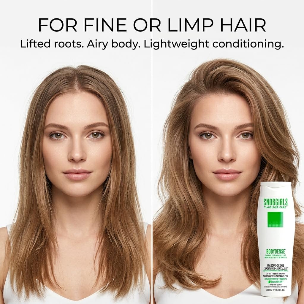 SNOBGIRLS BODYDENSE Plumping, Hydrating Volumizing Shampoo & Conditioner for Fine Hair Volume Texture Body Lift