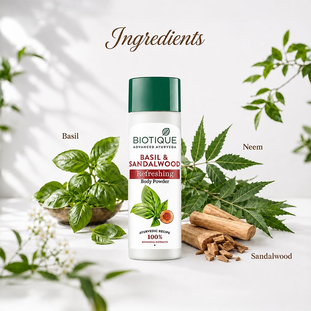 Basil & sandalwood refreshing body powder