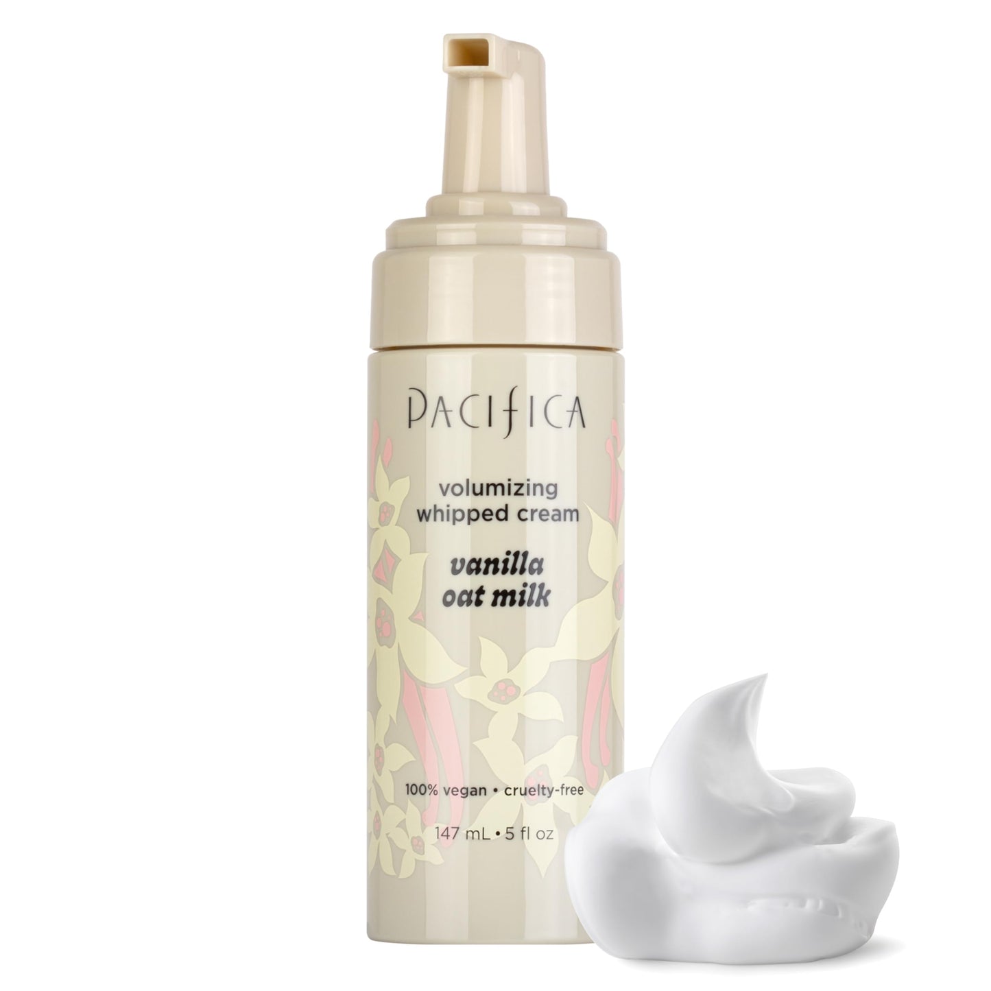 Pacifica Hair Mousse - Vanilla Oat Milk - Light Hold for Soft Volume & Hydration with Touchable Hold, Delightful Vanilla Scent, Vegan & Cruelty-Free