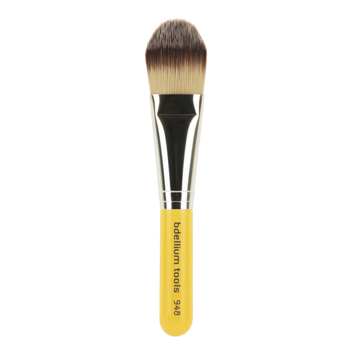 Bdellium Tools Professional Makeup Brush - 948 Foundation - Short Wooden Handle for Convenient Travel, For Applying Foundation (Yellow, 1pc)