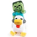 Jay Franco Minecraft Plush Pillow Buddy - Soft Plushie Stuffed Pillow, 20 Inches, Gray - Chicken Jockey