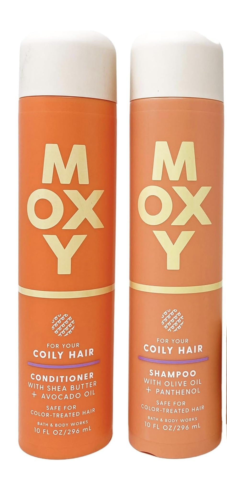 Bath & Body Works Moxy Shampoo + Conditioner Set, 10oz Each Bottle (Curly Hair), Off White