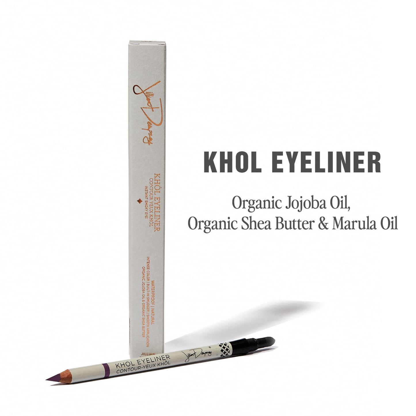 Jillian Dempsey Khol Eyeliner: Clean, Waterproof Eyeliner Pencil with Built-In Smudger for Effortless Blending - Rich Pigment, Cruelty-Free, Deep