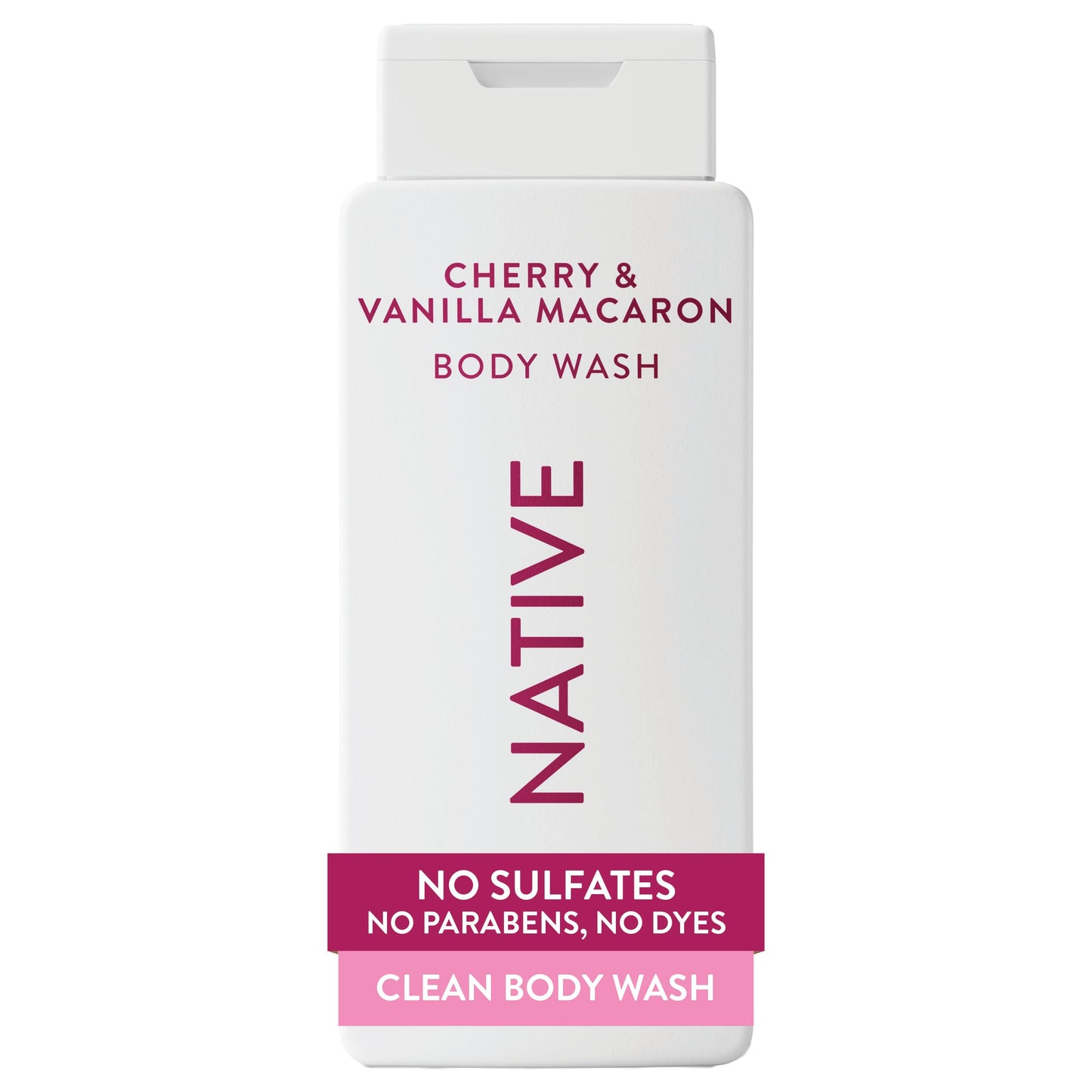 Native Cherry & Vanilla Macaron Scent 24-Hr Refreshing Clean Body Wash for Women & Men, All Skin Types Incl. Sensitive, Leaves Skin Feeling Clean