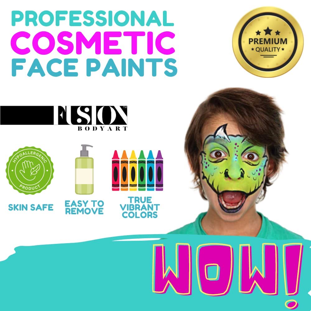 Fusion Body Art Pro Quality Professional Face Painting Palette - Leanne's Pretty Rainbow | Hypoallergenic Safe & Non-Toxic - Perfect for Full Face