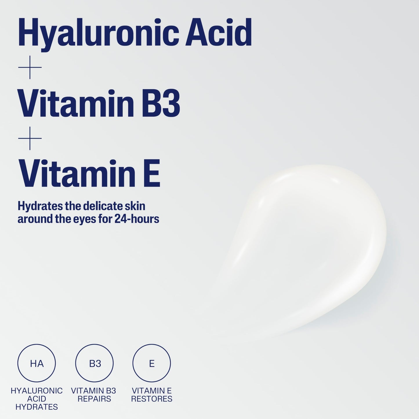 Cetaphil Hydrating Eye Gel-Cream, With Hyaluronic Acid, 0.5 Fl oz, Brightens and Smooths Under Eyes, 24 Hour Hydration for All Skin Types, (Packaging