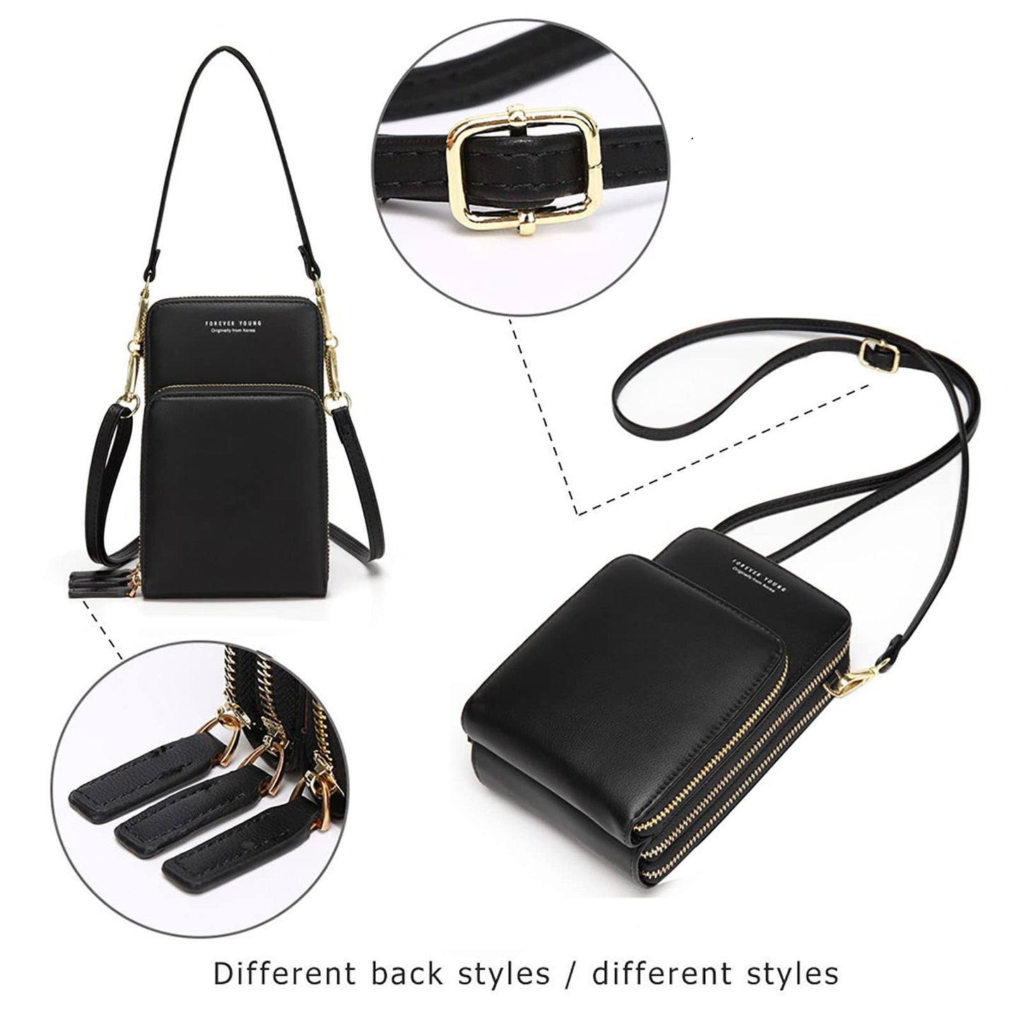 myfriday Small Crossbody Cell Phone Bag for Women, Mini Over Shoulder Handbag Purse with Credit Card Slots