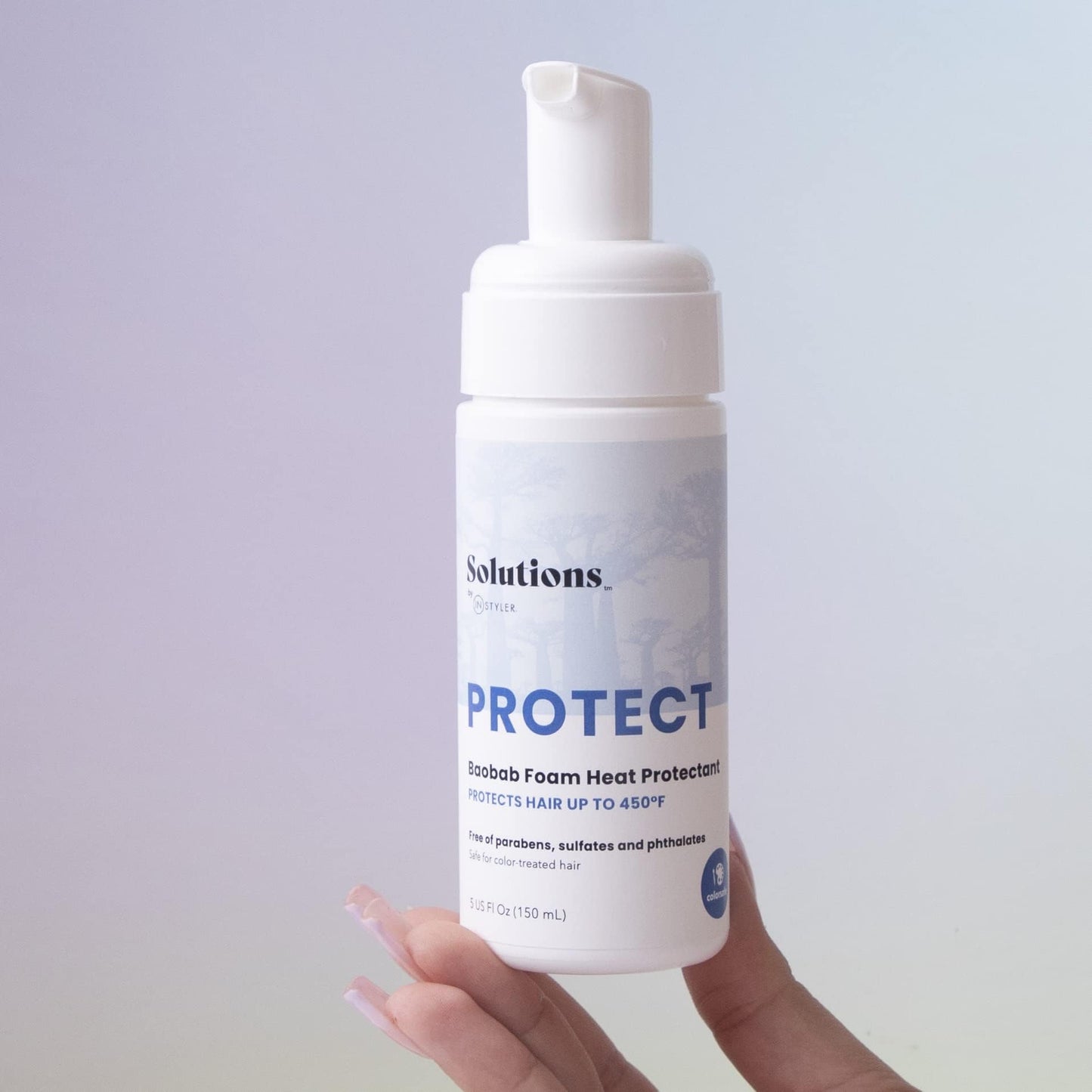 InStyler Solutions Protect Foam Heat Protectant - Baobab Shields Hair From Damage Up To 450º F - Helps Soften & Detangle Damaged Hair - Color-Safe