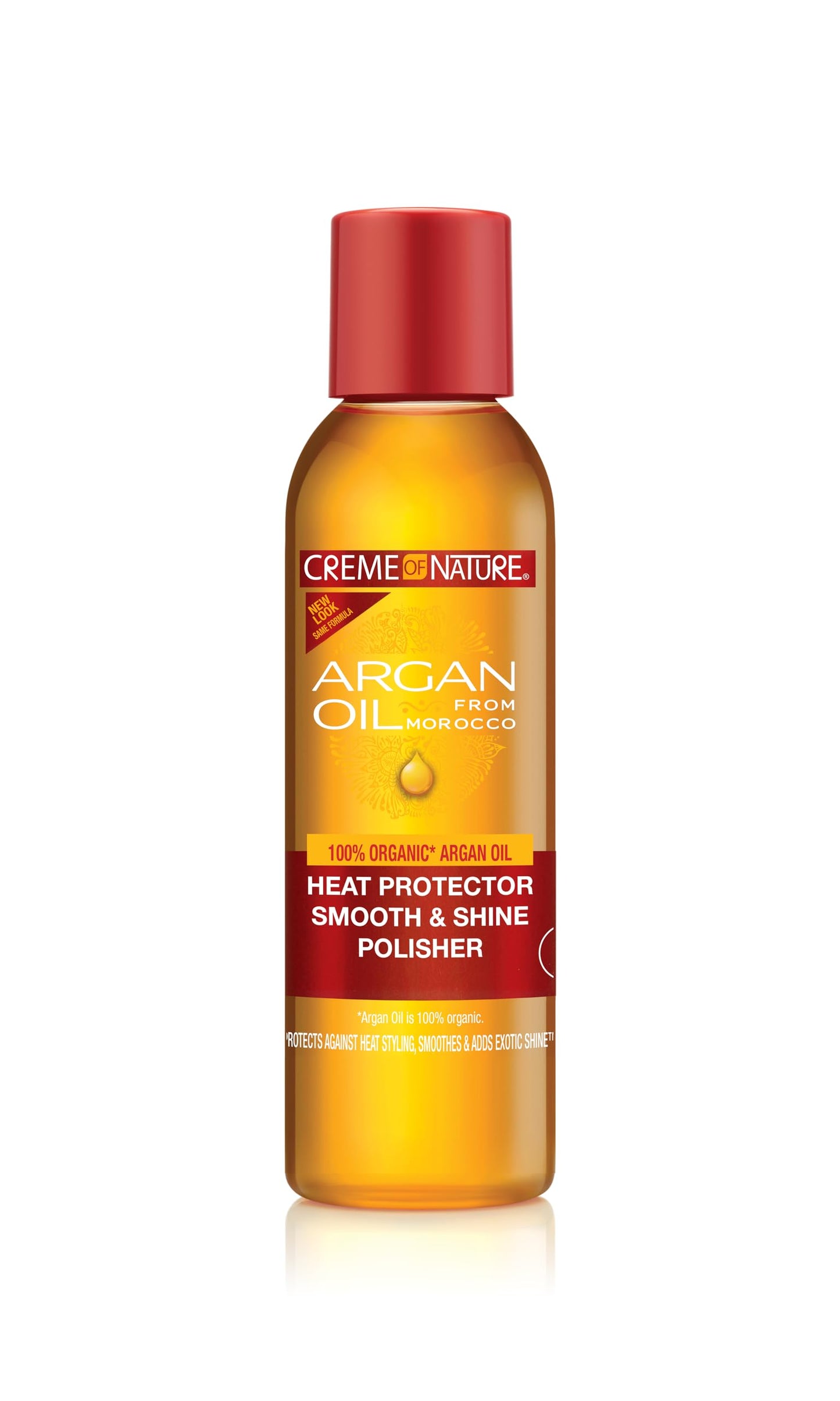 Creme of Nature Heat Protector Smooth & Shine Polisher, Smooths Hair, Protects Up to 450°F, Infused with Argan Oil, Stocking Stuffer for Women, 4 fl