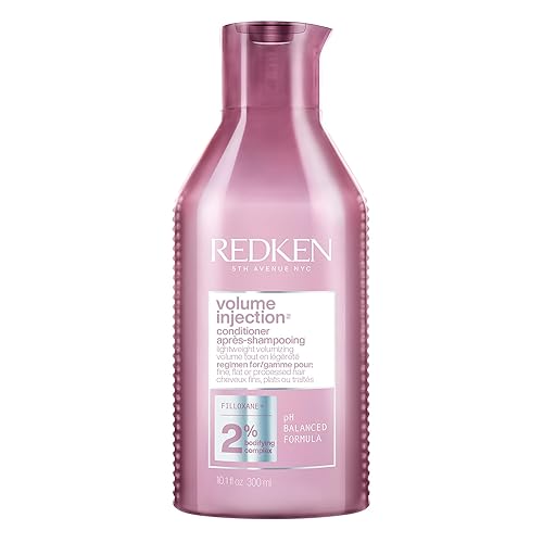 Redken Volume Injection Conditioner, Lightweight Volume Conditioner For Fine Hair, Detangles and Adds Volume & Body to Flat Hair, Soft, Shiny Finish