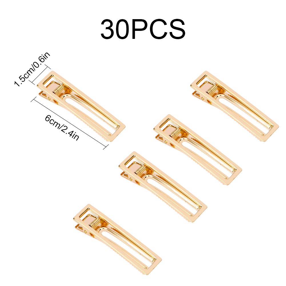 Gukasxi 30pcs Alligator Hair Clips Barrettes Metal Hollow Hair Clip for Silicone Mold Making Pearl Acrylic Resin Hair Pin Hairbow Hairpins Accessories