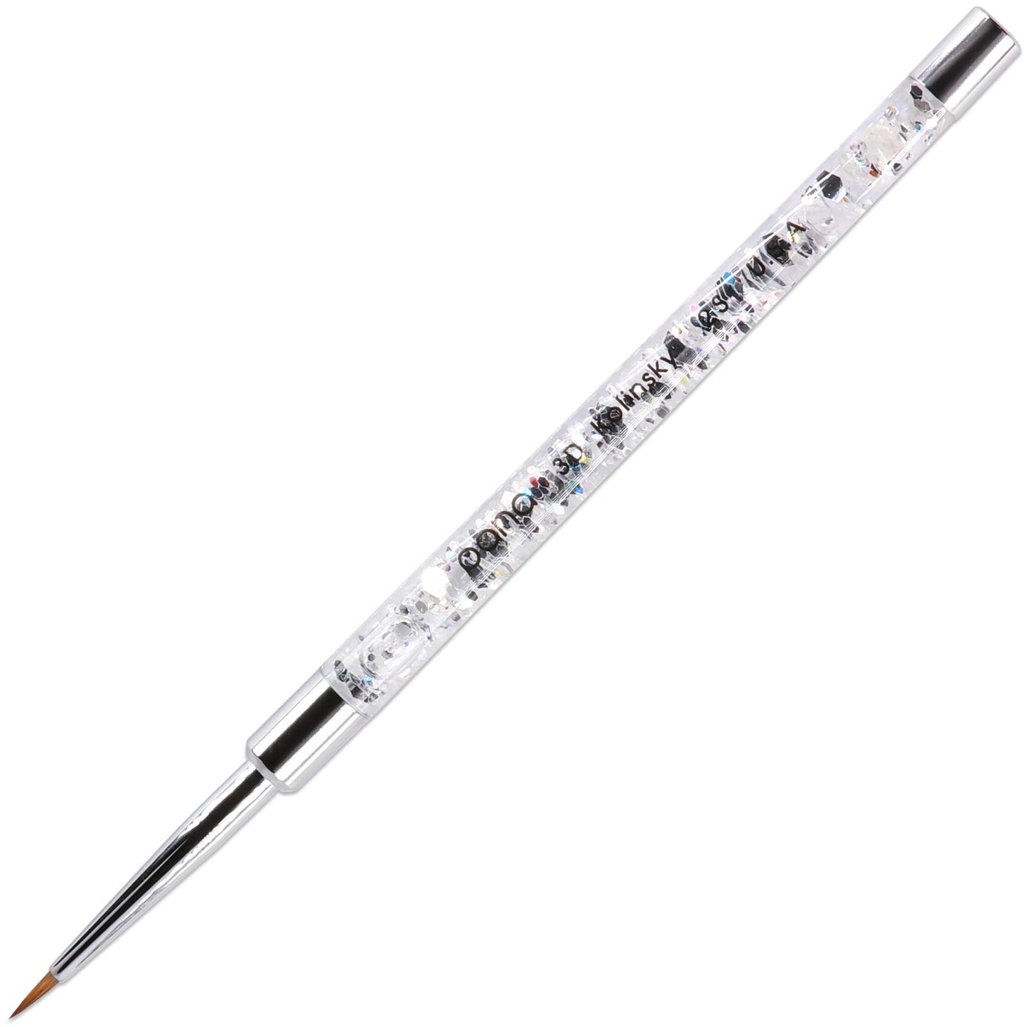 PANA 3D Kolinsky Nail Art Brush - Silver Glitter Handle, Size 2 - Acrylic Nail Art Sculpture Brush for Manicures Pedicure Salon Professional or Beauty & Personal Care PANA