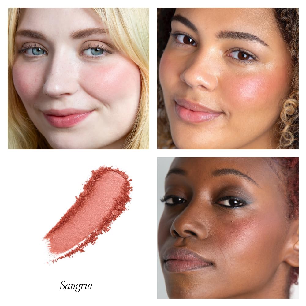 RMS Beauty Redimension Hydra Powder Blush - Hydrating Mineral Powder Blush with Buildable Natural Color, Lightweight Long-Lasting Finish, Clean
