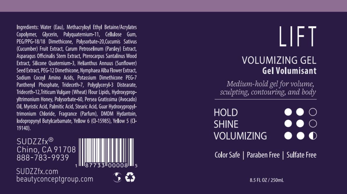 SUDZZFX LIFT Volumizing Gel, 8.5 Fl Oz (Formerly Zephyr) - Spray for Fine Hair Shine & Medium Hold - Thickening Formula for Men & Women