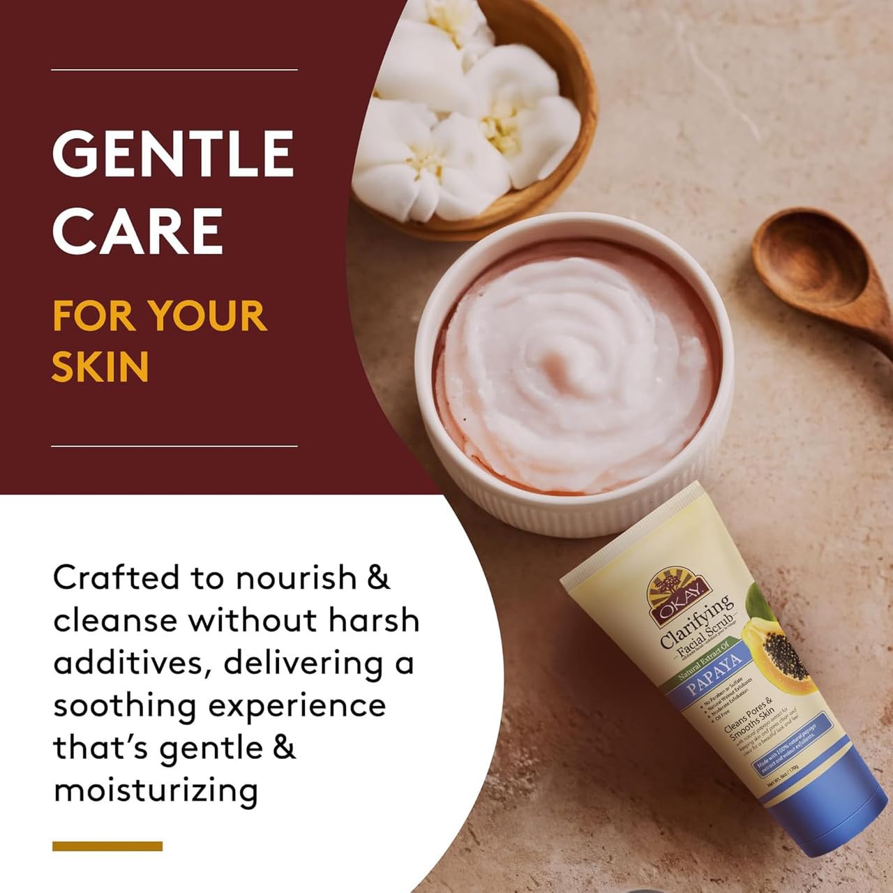 OKAY Oil Control Facial Scrub Exfoliator - Exfoliating Face Wash, Face Scrub for Women and Men, Moisturizing and Brightening, Leaves Skin Smooth