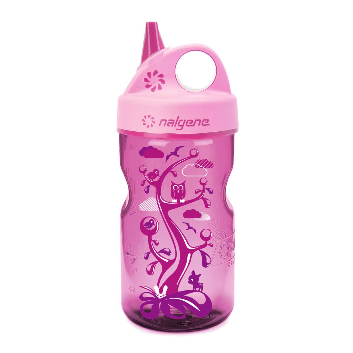 Nalgene Grip 'n Gulp Bottle, Pink Woodland, 12oz (341934)