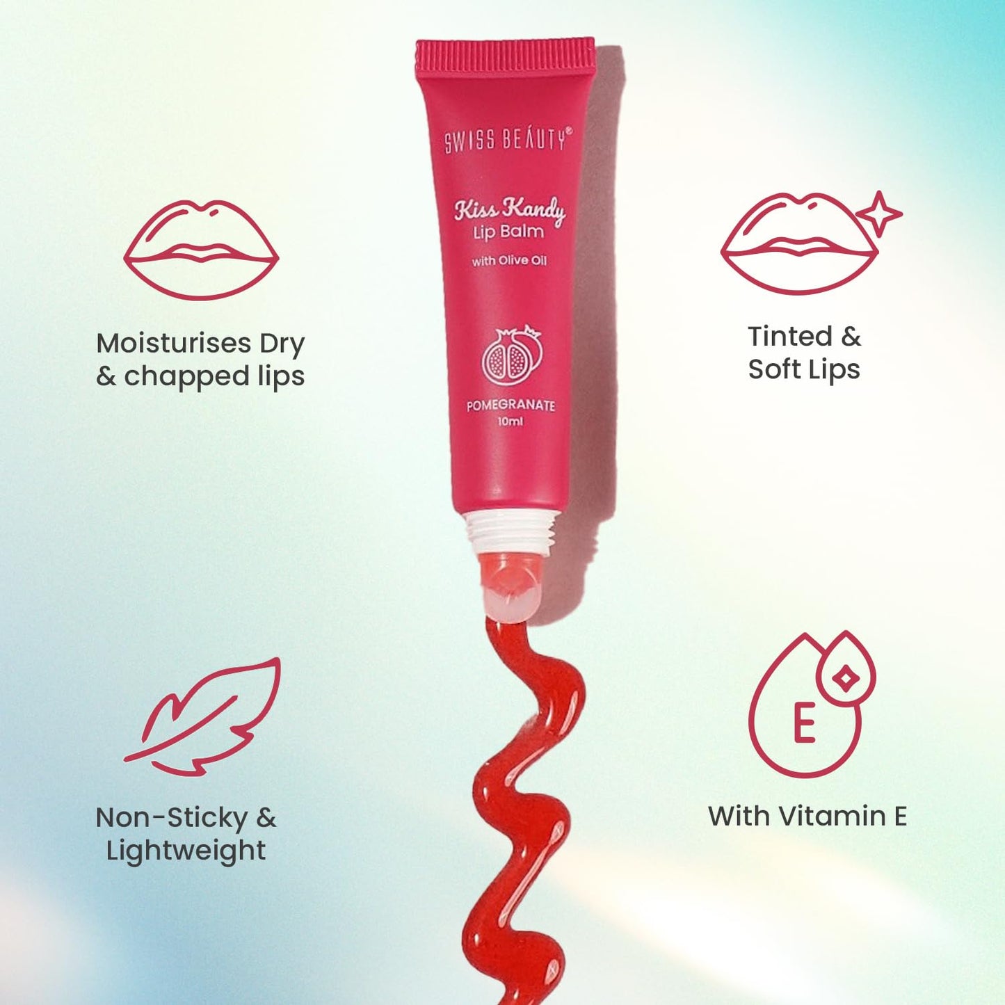 Swiss Beauty Kiss Kandy Lip Balm with Olive Oil - Moisturising - Non-Sticky - Soft & Smooth Lips - Shade - Peach, 10ml Beauty and Personal Care SWISS BEAUTY