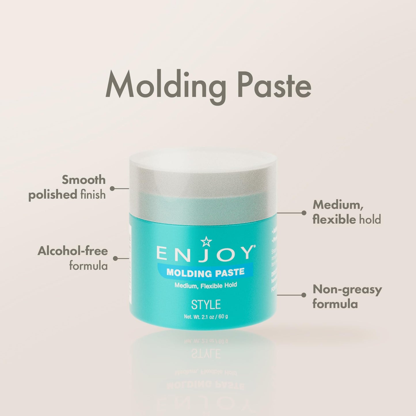 Enjoy Molding Paste - Non Greasy Flexible Moveable Texture - Medium Hold Incredible Shine All Day (2.1 Oz)