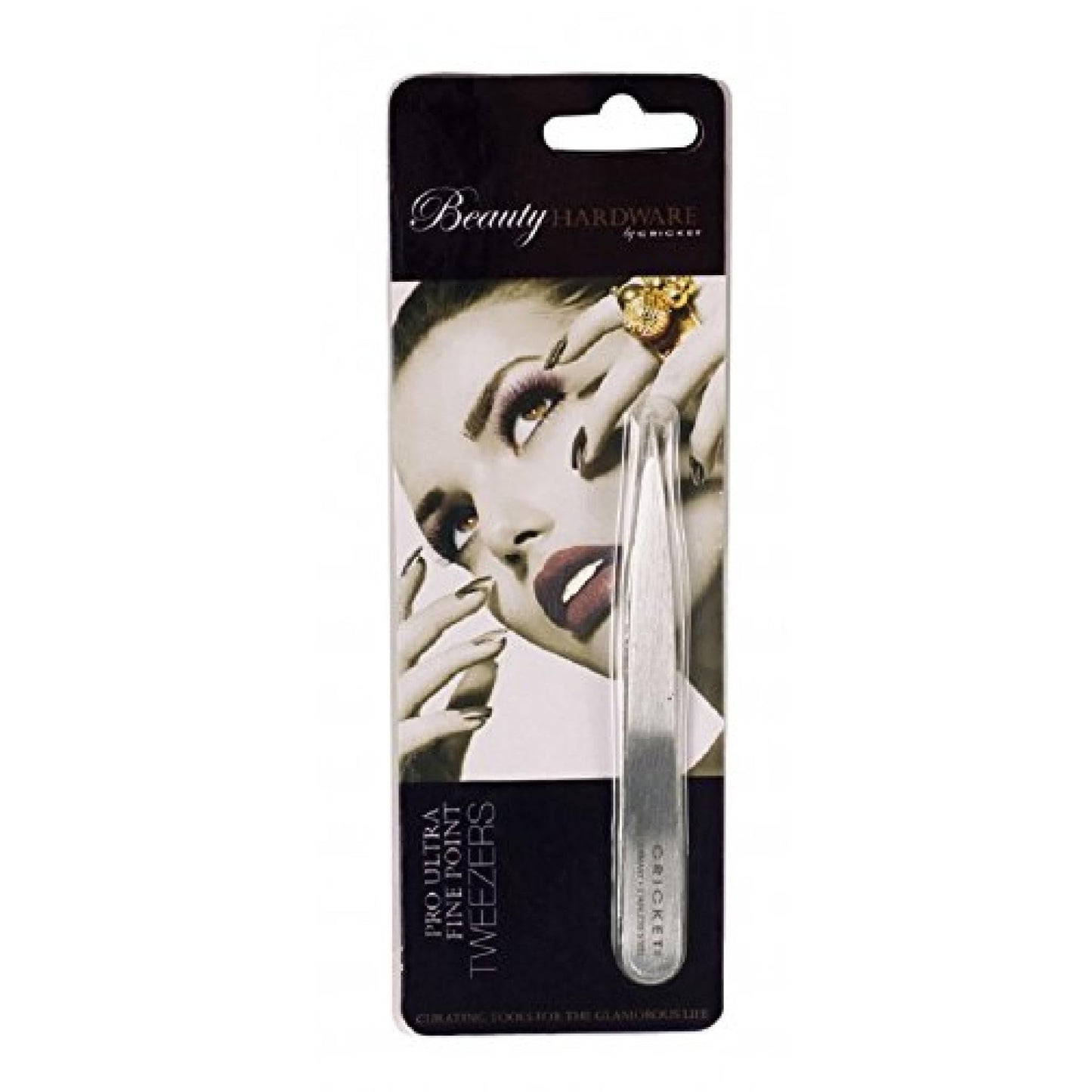 Cricket Beauty Hardware Pro Ultra Fine Point Tweezers - German Stainless Steel, Precision Tool for Plucking Stubble, Baby Fine-Brow, Eyebrows, Facial