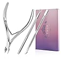 YINYIN Cuticle Trimmer with Cuticle Pusher and Cutter, Professional Stainless Steel Nippers, Cutter Clippers, Cuticle Remover, Pedicure Manicure Tools