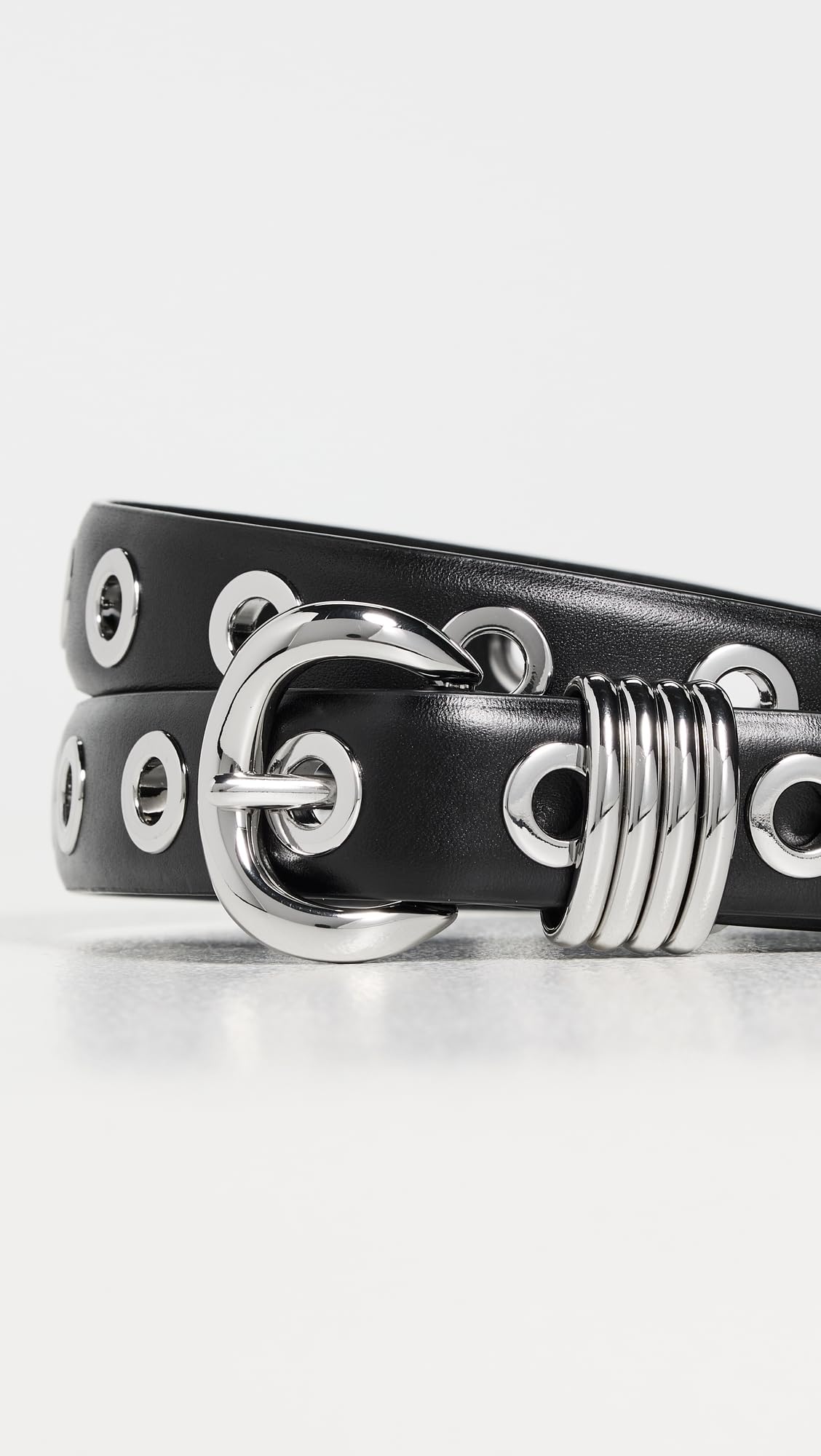 Madewell Women's Metal Eyelet Belt, Black, X-Large