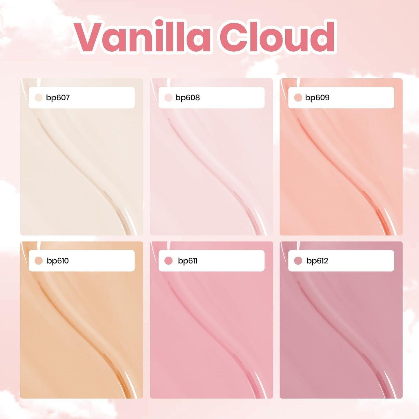 Beetles Nail Polish Set - Vanilla Cloud, 6 Corlors Nude Pink Nail Polish Quick Dry, Long-Lasting Pastel Nails for Spring & Summer Nails Art Effect Beauty and Personal Care beetles Gel Polish