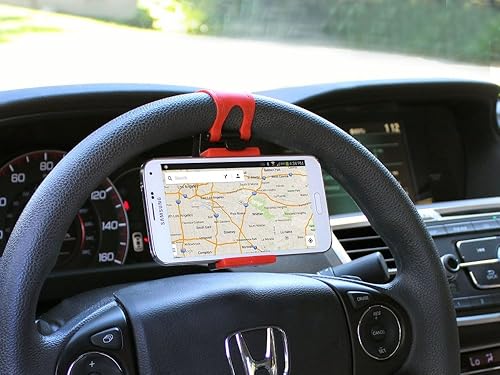 Cellet Steering Wheel/Stroller Handlebar Smartphone Mount, Phone Holder, Hands Free Compatible with Apple iPhones Samsung Galaxy Smartphones, Google…
