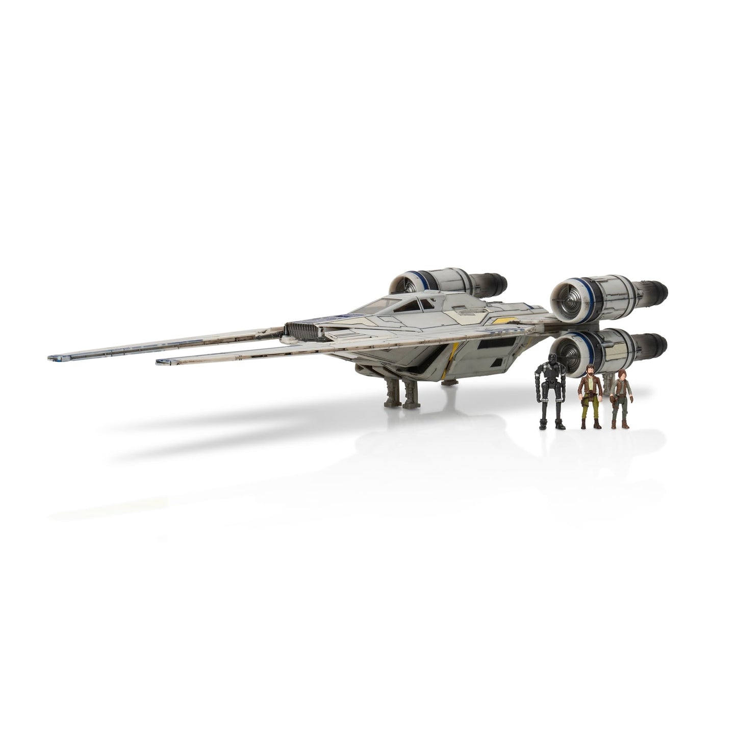 Jazwares Star Wars Micro Galaxy Squadron U-Wing Starfighter – 12" Vehicle with Foldout Wings, Troop Bay, Sniper Gun & 3 Micro Figures