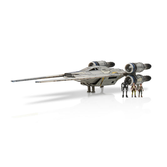 Jazwares Star Wars Micro Galaxy Squadron U-Wing Starfighter – 12" Vehicle with Foldout Wings, Troop Bay, Sniper Gun & 3 Micro Figures
