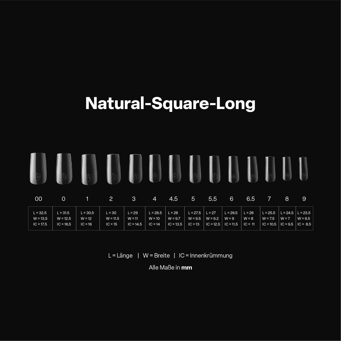 Aprés Gel-X® Square Box of Nail Tips | 280 Gel-X Tips, Soft Tips, 14 Sizes 00-9 | Half-sizes Included (Natural Square Long, 280 Count) Beauty & Personal Care APRÉS