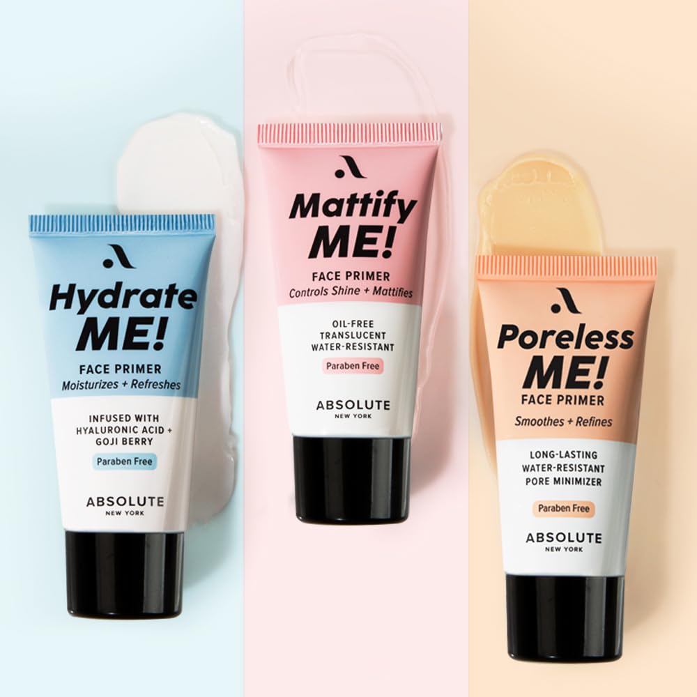 Absolute New York's Silky Smooth Skin Enhancing Face Primer (Poreless Me!, 1.01 fl oz)