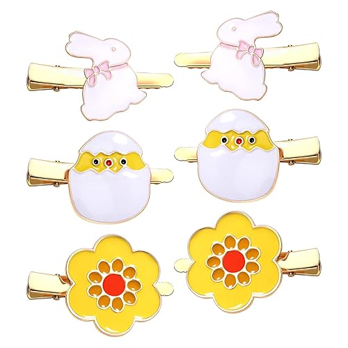Easter Hair Clip Cute Enamel Bunny Egg Flower Hairpins Kawaii Easter Metal Alligator Clips for Women Girl Holiday Party Hair Accessories (Easter hair