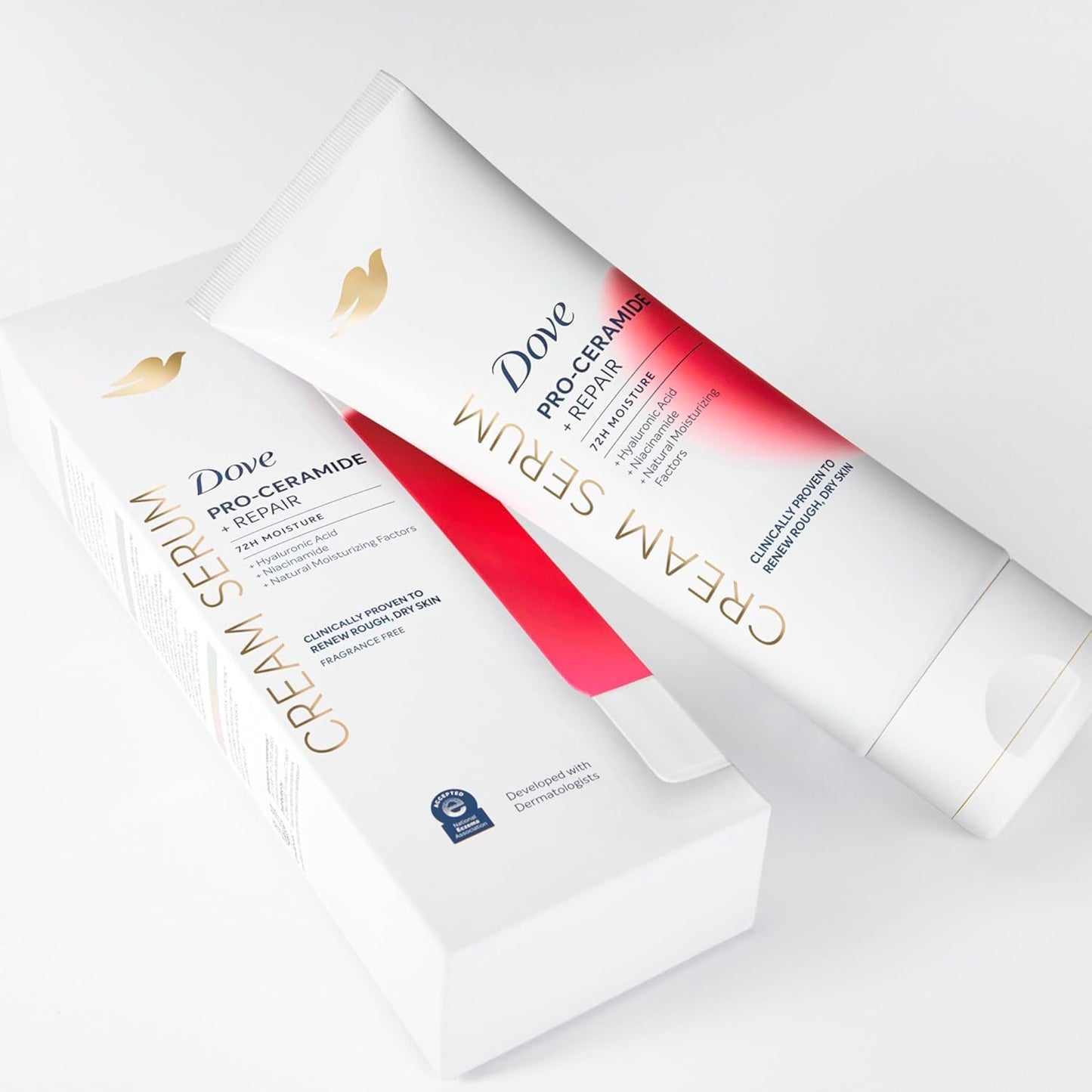 Dove Body Cream Serum Pro-Ceramide + Repair for Rough, Extremely Dry Skin, with Hyaluronic Acid, Niacinamide and Natural Moisturizing Factors Lotion