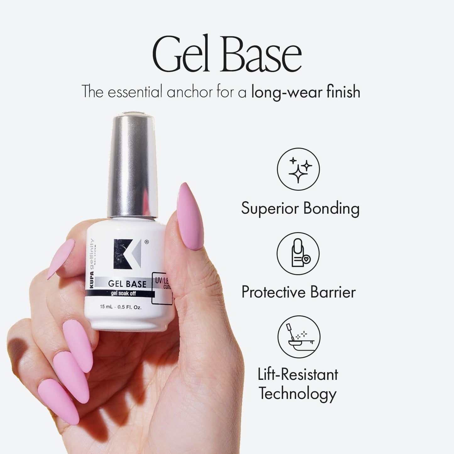 KUPA Gelfinity Base Coat & Glossy Top Coat & Matte Top Coat Trio Set, No-Wipe, Long-Lasting Soak-Off Formula, Chip-Resistant, UV/LED Gel Polish, 0.5 Beauty & Personal Care KUPA
